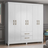 Guarda Roupas Casal com 6 Portas Panamá Branco