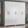 Guarda Roupas Casal com 6 Portas Panamá Branco