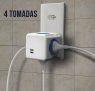 Multiplicador 4 Tomadas Bivolt + 2 USB 2.4A – PowerCube USB ELG – PWC-R4U, Azul e Branco