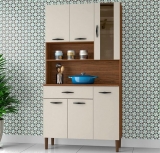 Armário de Cozinha Completa Golden Nogueira / Off White