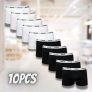 Kit Com 10 Cuecas Boxer Soft Cotton