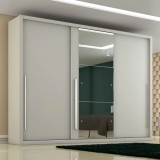Guarda Roupa Casal com Espelho 3 Portas 6 Gavetas Toulon Espresso Móveis Branco