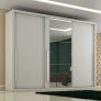 Guarda Roupa Casal com Espelho 3 Portas 6 Gavetas Toulon Espresso Móveis Branco