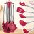 Conjunto de Utensílios de Cozinha Silicone 7 Peças Vermelho – Euro Home