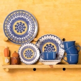 1 Aparelho de Jantar e Chá 30 Peças Oxford Daily Floreal La Carreta Multicor