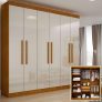 Guarda-Roupa Casal Malibu 6 PT Imbuia e Off White – Rufato