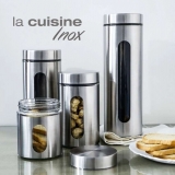 Conjunto de Porta Mantimentos 4 Peças em Vidro e Inox – Casual Home