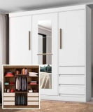 Guarda-roupa Casal com Espelho 3 Portas 6 Gavetas – E77020 Miami