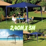 Gazebo 2,40m X 3m Ráfia Azul Mor