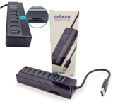 HUB USB 3.0 Combo 8 em 1 com 6 portas USB + 2 Leitores de Cartão Multimídia SD e MicroSD UH-R36 Exbom