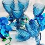 Conjunto de Taças de Vidro 300ml 6 peças – Bico de Abacaxi azul TCVI056