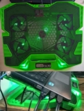 Master Cooler Gamer Verde Com Led Warrior, Suporte de Notebook – AC292, 30 x 37 cm
