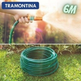 Tramontina Mangueira Flex em PVC 3 Camadas com Engates Rosqueados e Esguicho, 1/2 Polegadas, 6 m, Verde, 79172060