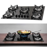 Cook Top à gás 5 bocas vidro preto Suggar
