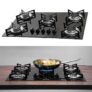Cook Top à gás 5 bocas vidro preto Suggar