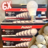 Kit com 6 Lâmpadas 9W LED Bulbo, Bivolt 6500K Branco frio, 274061473, Avant