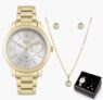 Relógio Dumont Feminino Dourado DUPC21JAF/K1K Kit Colar e Brincos
