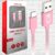 Cabo USB-USB C C3PLUS CB-C11PK 1M Rosa – Compatível com Android USB-C Corrente 2A