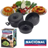 Forma 3 em 1, para pudim,cozinha a vapor e banho maria