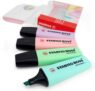 Caneta Marca Texto, Stabilo, BOSS 52.8200, 4 Cores, Tons Pastel