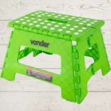 Banqueta Plástica Dobrável, Verde, Altura 220 Mm, Vonder