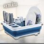 Escorredor de Pratos Retrátil Azul, RET3543-AZ, Euro Home