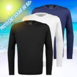 Kit 3 Camisetas Térmicas Proteção Solar Uv 50+ Manga Longa Dry Fit