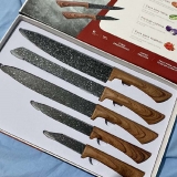 Conjunto de Facas 5 Peças Colorstone Wooden, FAC5494, Euro Home