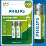 Pilha Philips recarregável AA 1.2V 2.500mAh com 2 unidades