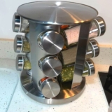 Porta Tempero Inox 12 Potes Giratorio