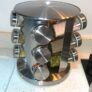 Porta Tempero Inox 12 Potes Giratorio