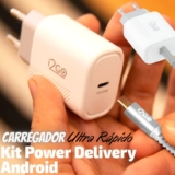 Kit Carregador  Ultra Rápido com 1 Saída USB-C Power Delivery 20W