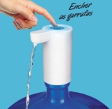 Bomba Elétrica Slim Para Galão de Água, recarregável USB, Branca, BMB0662, Euro Home