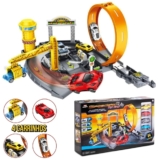 Pista de Carrinhos Auto Mecânica Guindaste Lançador Looping – Polibrinq