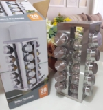 PORTA TEMPEROS CONDIMENTOS ARREDONDADO AÇO INOX 20 POTES (Ouro Luxo)