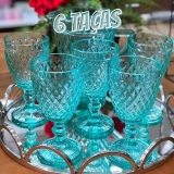 Jogo de 6 Taças Diamond Azul Tiffany
