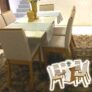 Conjunto Sala de Jantar Mesa 160cm Tampo MDF 6 Cadeiras Kesha Casa 812