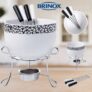Kit Fondue Cerâmica Branca Conjunto 6 Pçs Aparelho Brinox