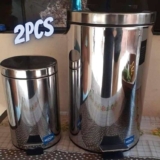 Kit Lixeira Inox com Pedal e Tampa 3L e 12L – 2 Peças Brinox Standard