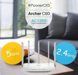 Roteador Fast Wi-Fi TP-Link Archer C60, Wireless Dual Band 2.4/5 GHz AC1350, MU-MIMO, Beamforming, Controle dos Pais, Rede de Convidados, App Tether, Branco
