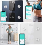 eufy Smart Scale C1, a Balança Inteligente com Bluetooth sem Fio, Balança de Banheiro Digital, 12 Medições como Peso, Gordura Corporal, IMC e muito mais, preto ou branco, lbs ou kg