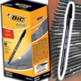 Caneta Esferográfica BIC Cristal Precisão e Suavidade, Preta, Ponta Ultra Fina, 0.7mm, 25 unidades