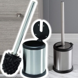 Bath Bliss Escova de vaso sanitário e suporte com tampa de fechamento automático