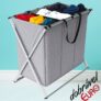 Organizador dobrável de roupas sujas com 3 compartimentos