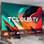 Smart TV 50 Polegadas TCL QLED 4K UHD, 3 HDMI, 2 USB, Bluetooth, Wi-Fi, (Google Assistant, Dolby Vision Atmos, Preto Chumbo – 50C635