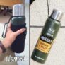 Garrafa Térmica De Aço Inoxidável Portátil Caneca Copo Com Corda E Bolsa (1000ML Verde)