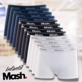Kit 10 Cuecas Boxer Algodão Infantil, Mash, Meninos