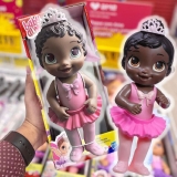 Boneca Baby Alive Doce Bailarina Negra Vestido Rosa,Azul com Acessórios de Ballet – F1275 – Hasbro