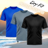 Kit 3 Camisetas Masculina Dry Fit Proteção Solar UV Básica Lisa Treino Academia Ciclismo Camisa