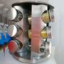 Porta Condimentos Giratório 12 Frascos Cromado Aço Inox- FUTURO